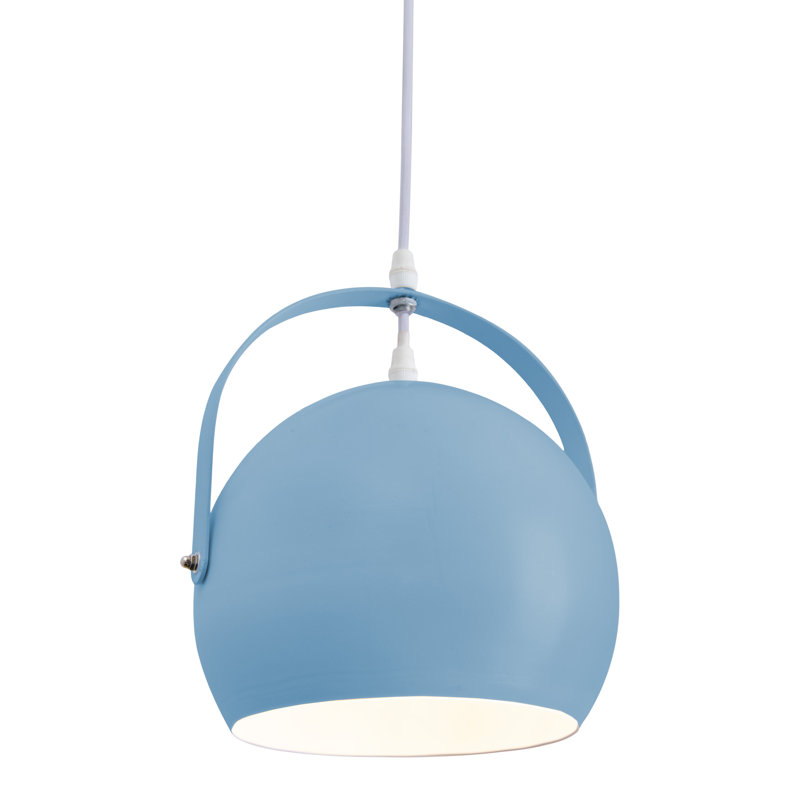 Emma Dome Pendant Light, 1 Light, Blue