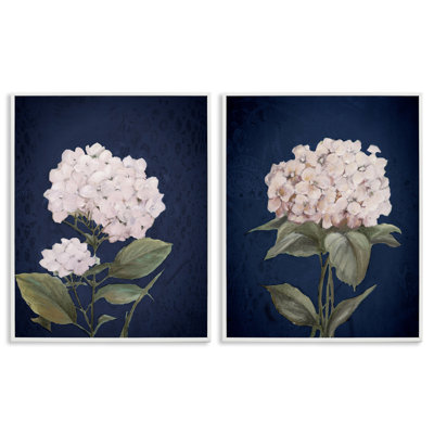 «Hydrangea Flower on Blue», ensemble de 2 giclées encadrées par Patricia Pinto
