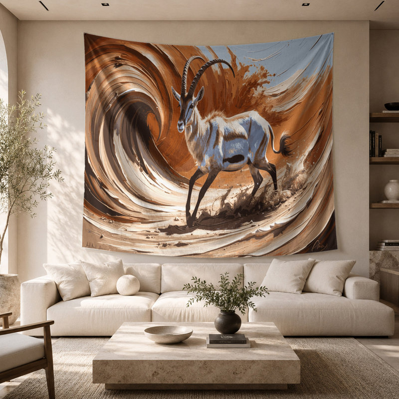 Tapisserie murale Wildlife Addax, 68 po x 80 po