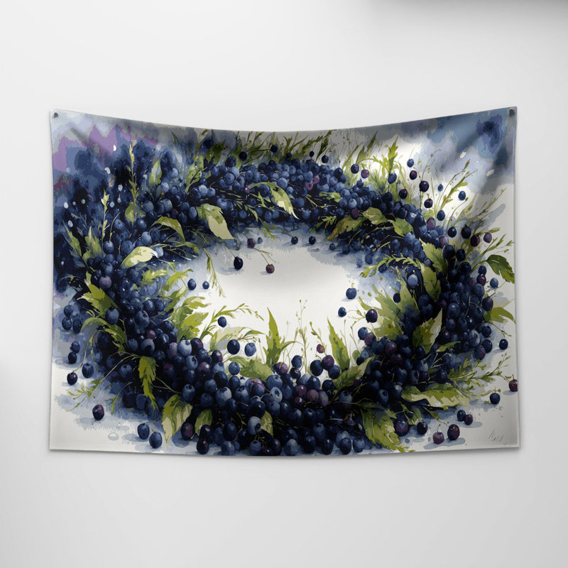 Tapisserie murale «Fruit myrtille», 88 po x 104 po