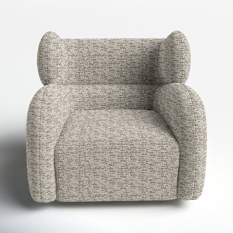 Pablo Swivel Armchair, White/Cream/Grey Boucle 1125-021
