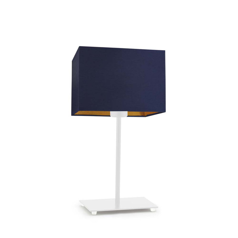 Cyra Metal Table Lamp, White, Navy