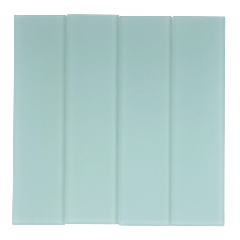 3"X 12" Matte Finished Glass Subway Tile, Light Blue