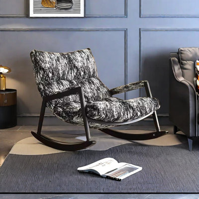 Chaise berçante en métal de style rétro