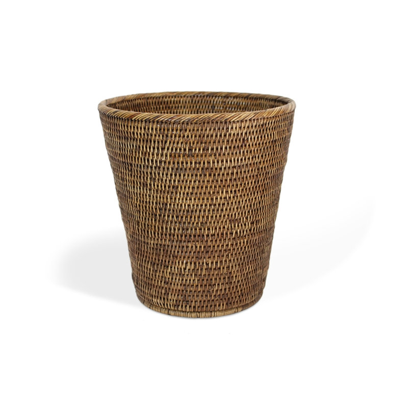 Petite poubelle ronde, Brun antique