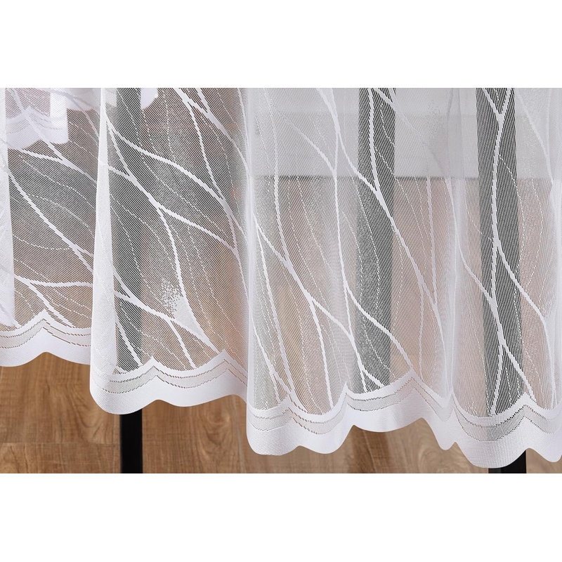 Lace Modern Round Tablecloth With Geometric Moroccan Design in 2 Colors, 90" Around, White