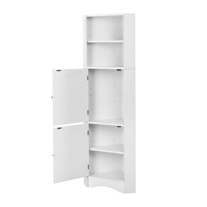 Ahran Freestanding Linen Cabinet, White
