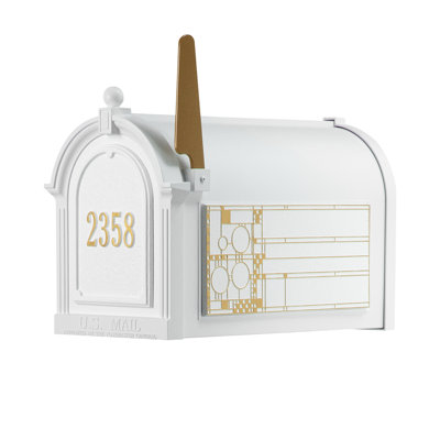 Package: Capitol Mailbox Frank Lloyd Wright Coonley Package #1 (Capitol Mailbox, Personalized Door, Non-Personalized Coonley Sides)