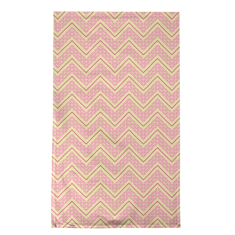 Stephenie Tea Towel Kitchen Towel, Light Pink/Ivory/Brown, Cotton Twill