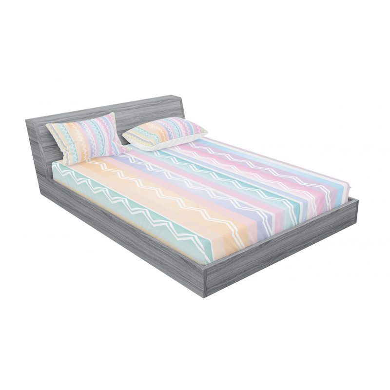 Microfiber Chevron Sheet Set, Queen Sheet Set with Fitted Sheet