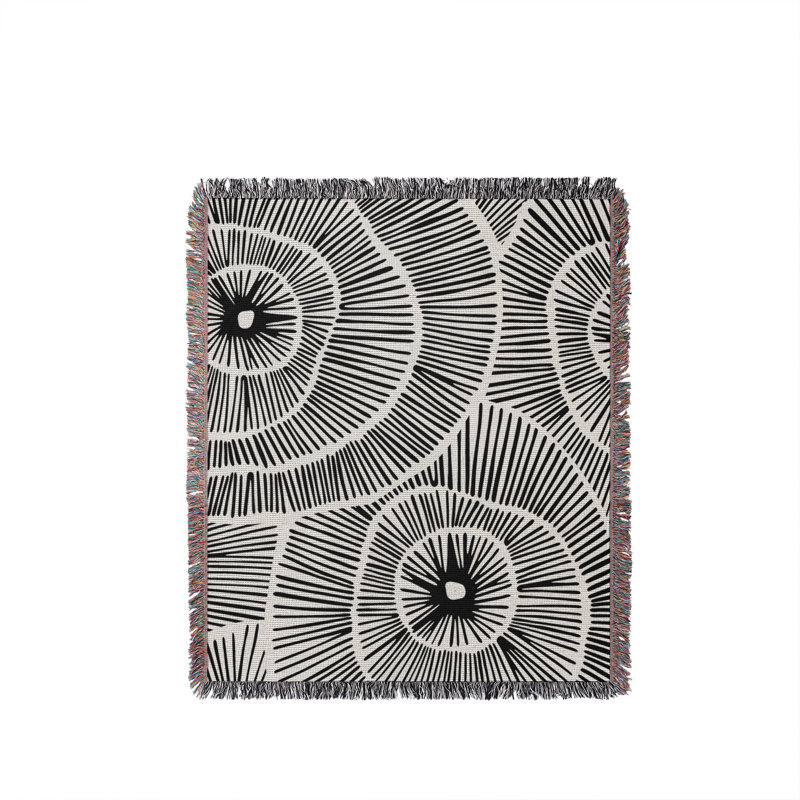 Jeté en coton Ray, 50 x 60, Noir