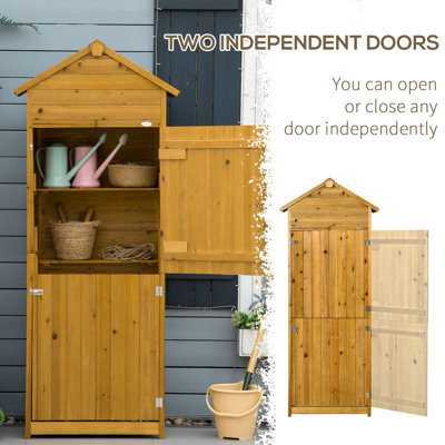 Pyrogi 2 ft. W x 1 ft. D Solid Wood Tongue & Groove Apex Tool Shed
