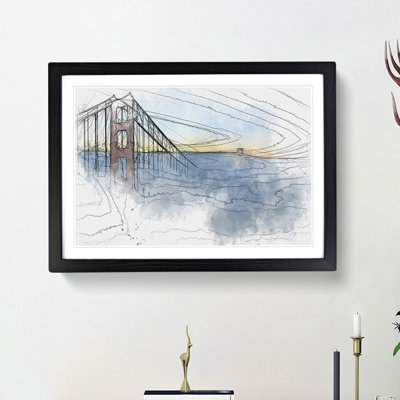 Golden Gate Bridge in the Clouds - Picture Frame Graphic Art Print