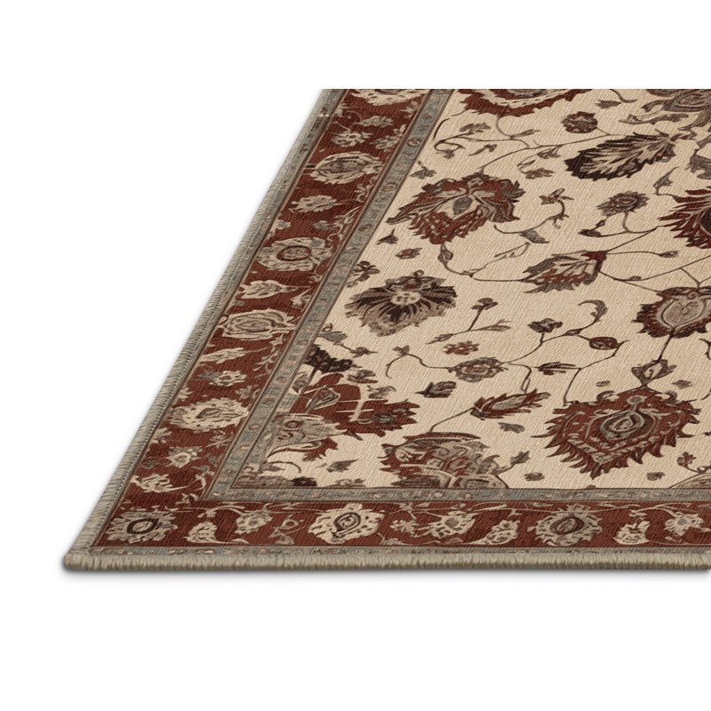 Tapis brun lavable à la machine, Carré 7 pi