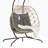 Wicker Rattan Patio Basket Egg Swing Chair with UV Resistant Cushions-925320614-925320615