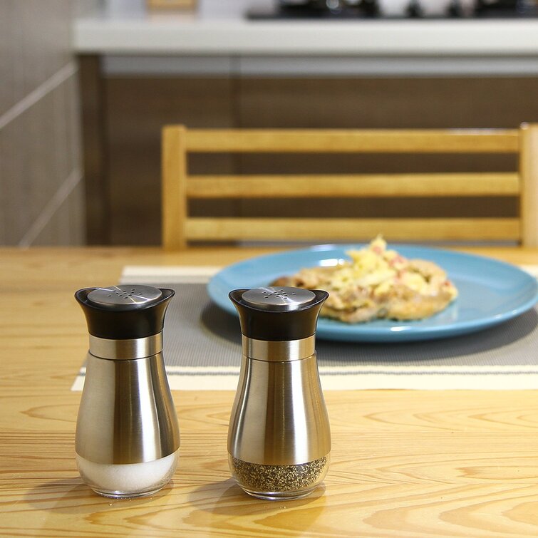 Glass Salt and Pepper Shakers by Aelga, Salt Shaker with Lid, Refillable  Salt Shakers for Kitchen, Table and Restaurant