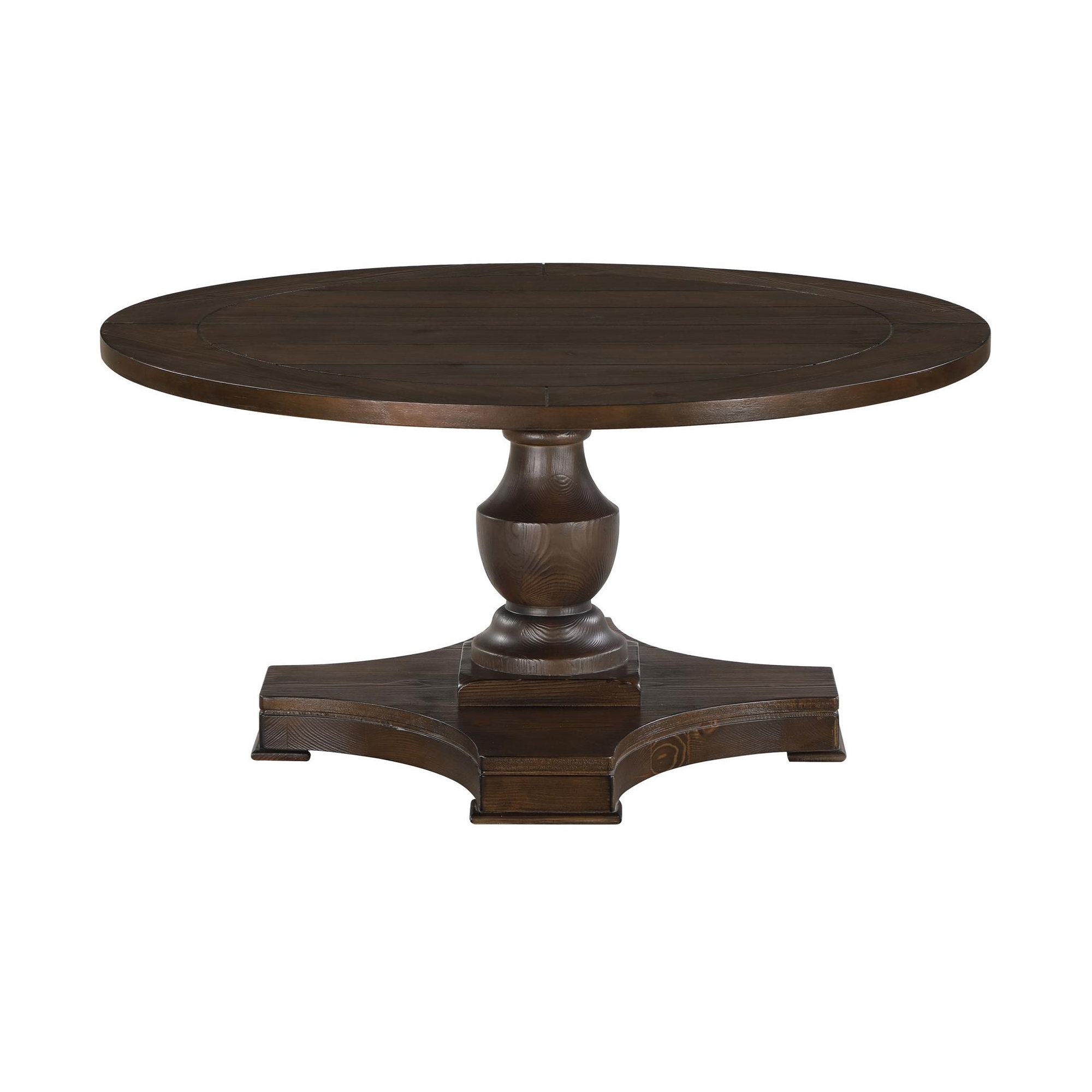 Alcott Hill® Cami Pedestal Round Coffee Table in Coffee | Wayfair