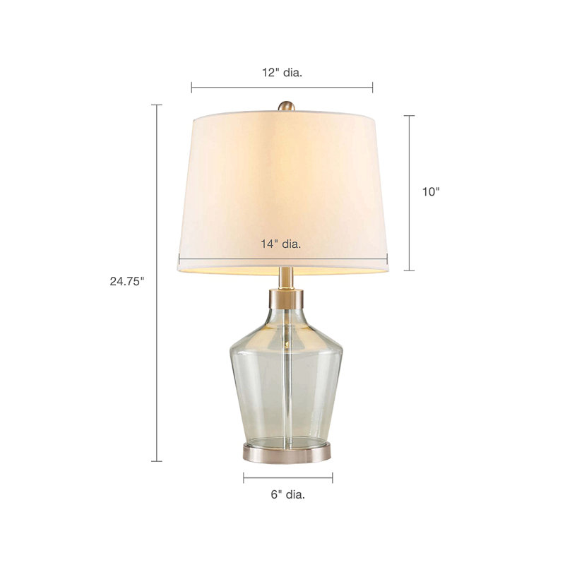 Harmony Angular Glass Table Lamp, Set Of 2