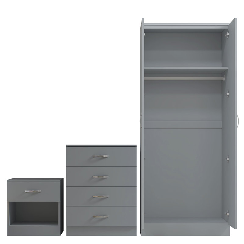 Banos 114.3cm W Manufactured Wood Bedside Table, Grey