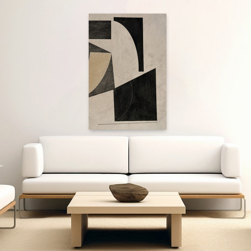 Art contemporain abstrait géométrique contemporain, H 60 po x l 40 po