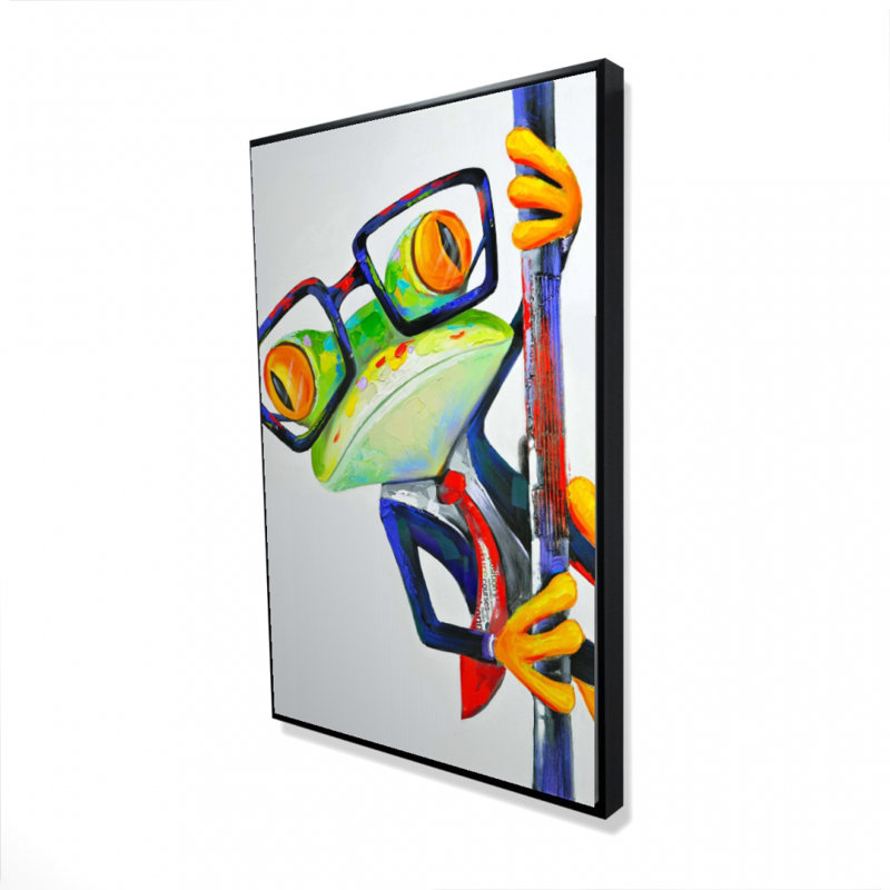 Funny Frog With Glasses Print On Canvas
