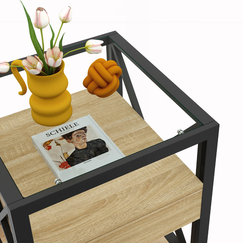 Ensemble de 2 tables de chevet modernes avec tiroir