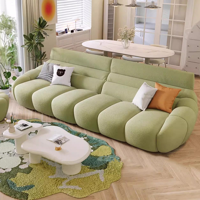 Coussin modulaire en polyester vert, 36.61" H x 119.69" W x 38.58" D, Green