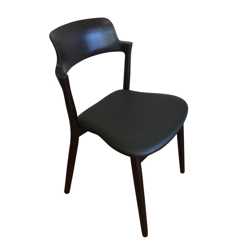 Chaise d’appoint à lattes en bois massif en noyer foncé Mapps