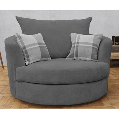 Alcrossagh Upholstered Swivel Barrel Chair