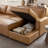 Abramson Faux Leather Upholstered Sleeper Sectional with Storage