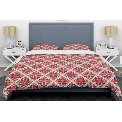 Ensemble de housse de couette à fleurs mid-century rétro