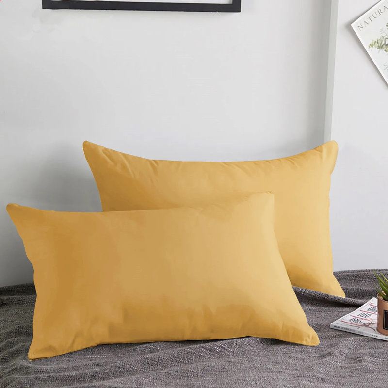 Set of 2 Super Soft Microfiber Pillow Covers - Breathable, Easy Care, Ultra Soft Microfiber Fabric, Ochre