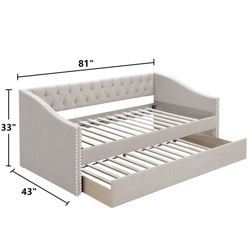Ariarna Upholstered Daybed, Light Brown