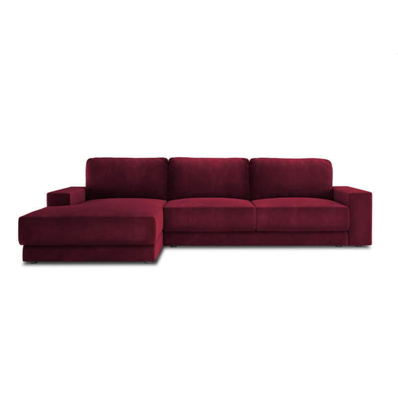 Donatella 6 Seater Sofa Bed, Left Hand Facing, Red Velvet