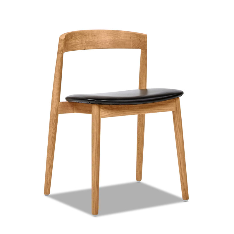 Chaise d'appoint à dossier bas en brun / noir Meli