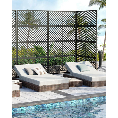 72"H Metal Privacy Screen, Outdoor Privacy Screen Freestanding by gaomon
