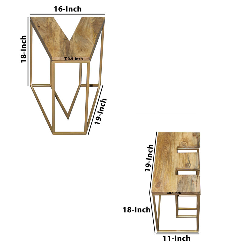 Keily Solid Wood Top Living Room Table Set