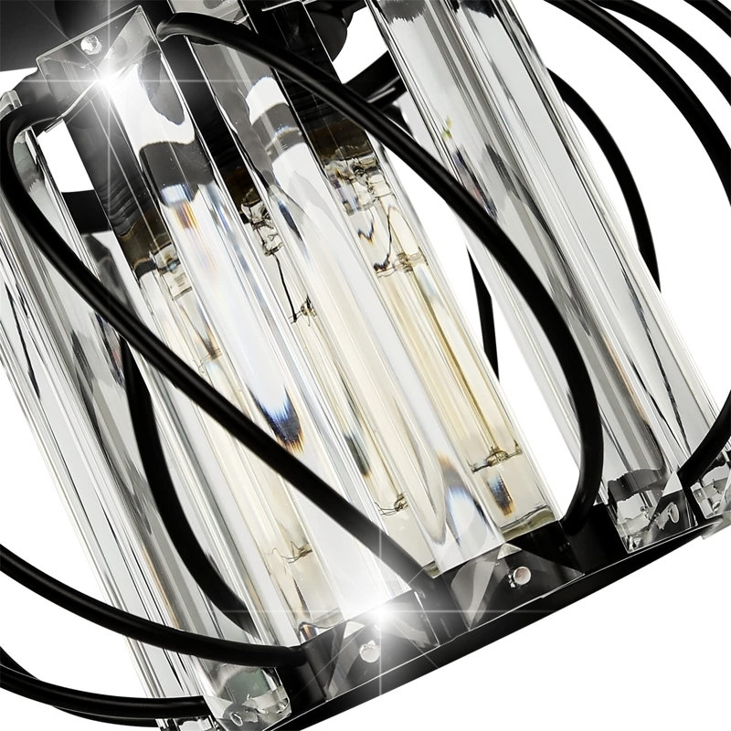 Crystal Semi Flush Mount, Black