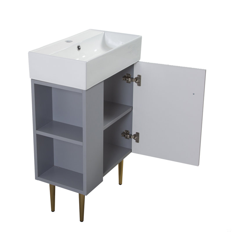 Base de meuble-lavabo 21,6 po seulement, tablette ouverte à gauche