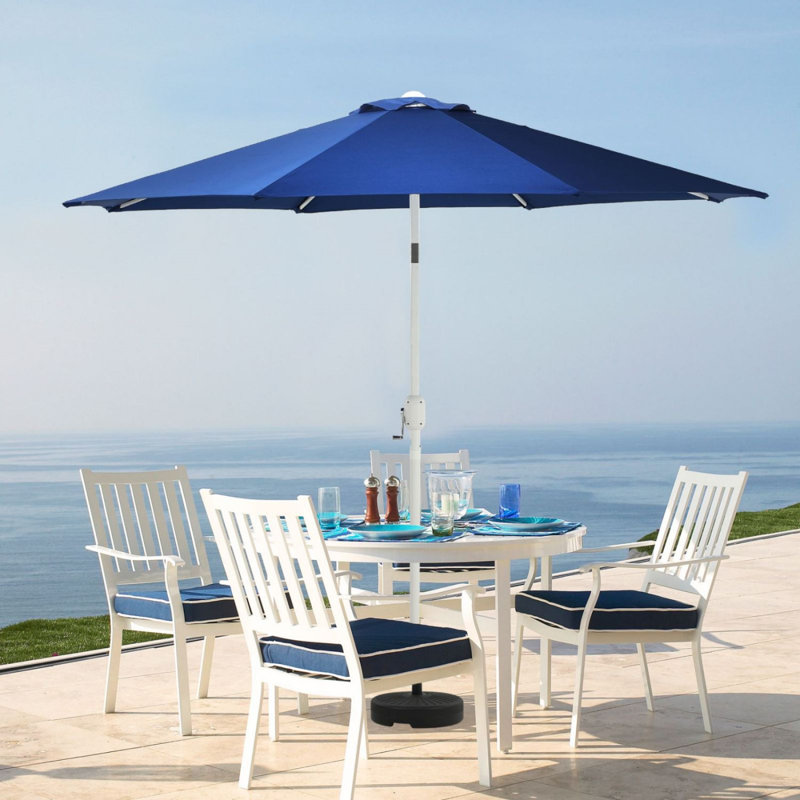 Parasol de patio 9 pi Sariyha, Bleu très foncé