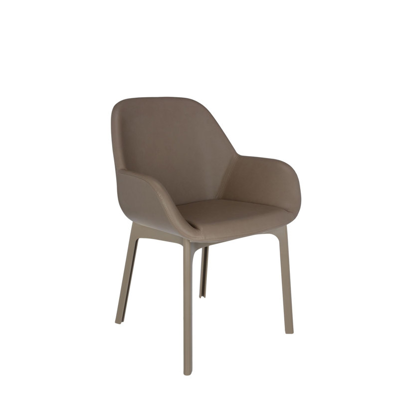 Clap Upholstered Arm Chair, Dark Gray, Taupe