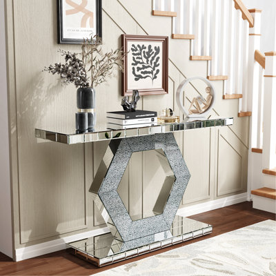 Miroir d'entrée hexagonal en cristal Sparkling