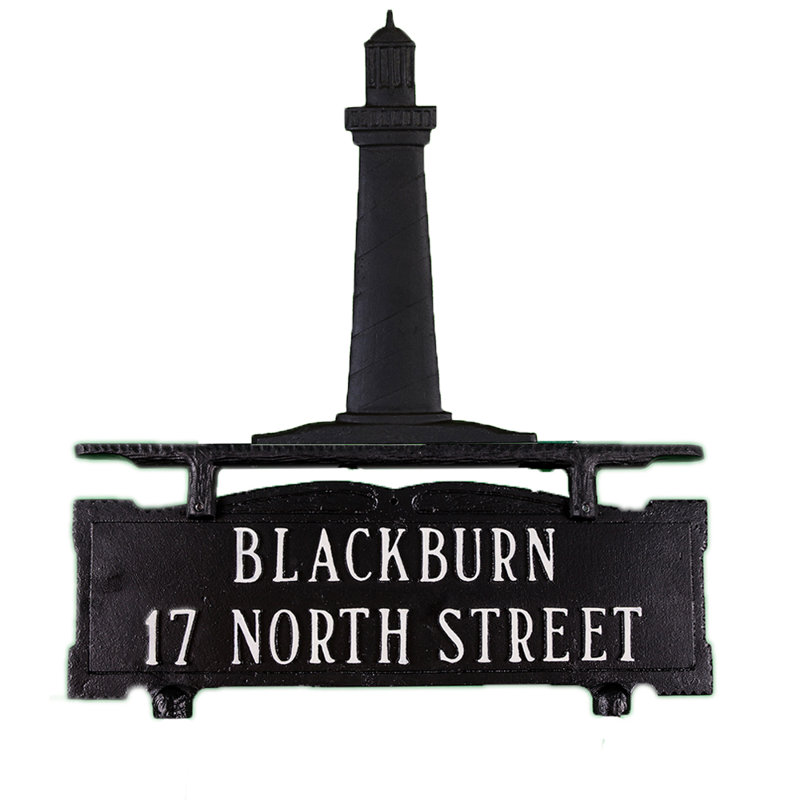 2-Line Mailbox Sign, Satin Black, Yes