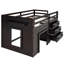 Lit mezzanine simple avec armoire pratique et tablette pour chambre d'enfant - Solide et pratique-1328501828