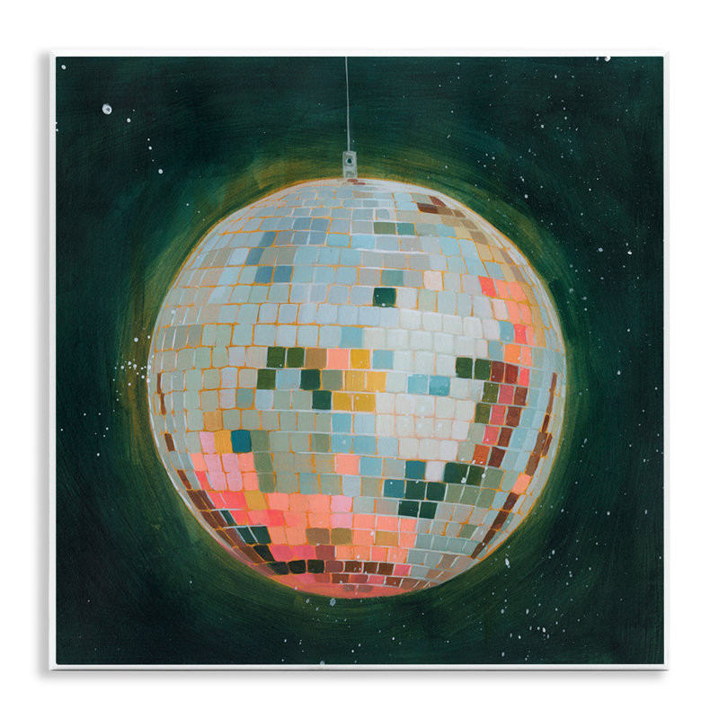 Art mural pastel sur boule disco par Grace Popp