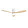 52 Inch Flush Mount Ceiling Fan DC 3 Solid Wood Fan Blade Noiseless Reversible Motor Remote Control With Light