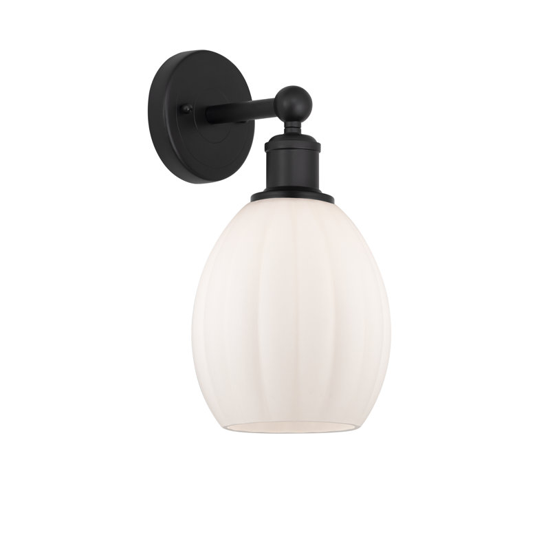 Casandria Armed Sconce, Matte White, Matte Black