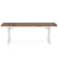 Bureau d'ordinateur rectangulaire avec plateau en bois brun et base en métal blanc pour bureau à domicile-237930833