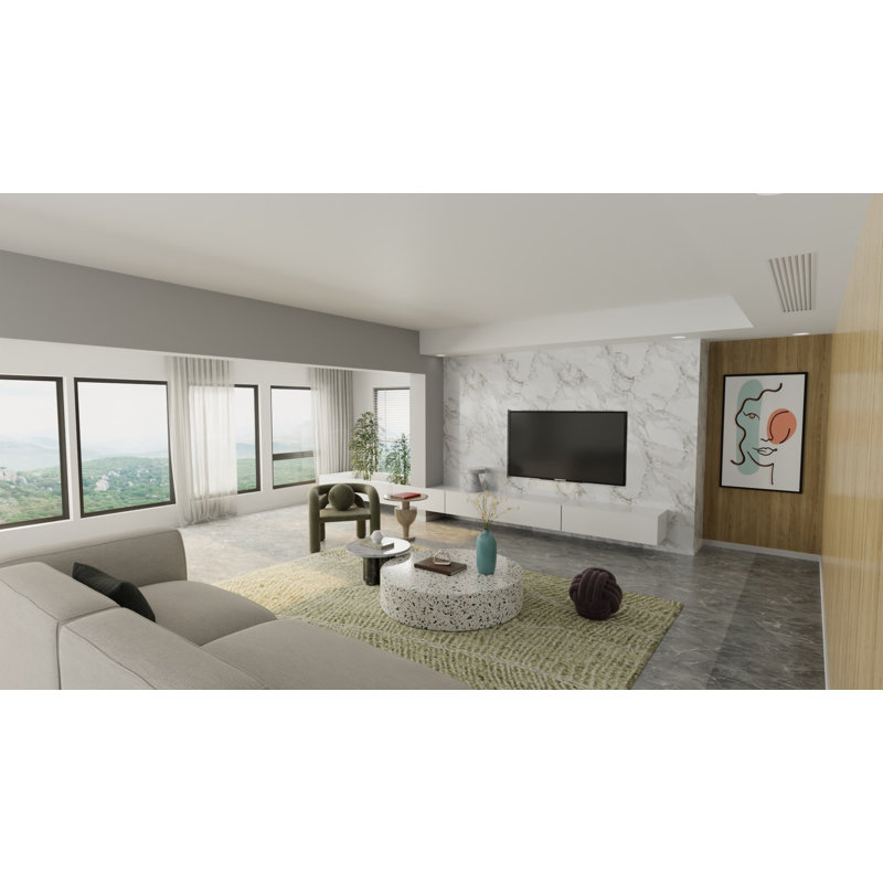 Tapis floral et botanique moderne Timitra, Rectangulaire 8 pi x 10 pi, Vert