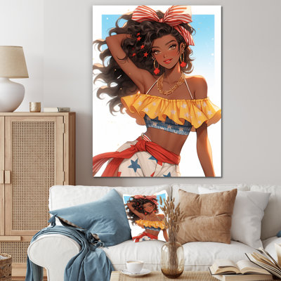 «Delighted Summer Latina Dancer», reproduction